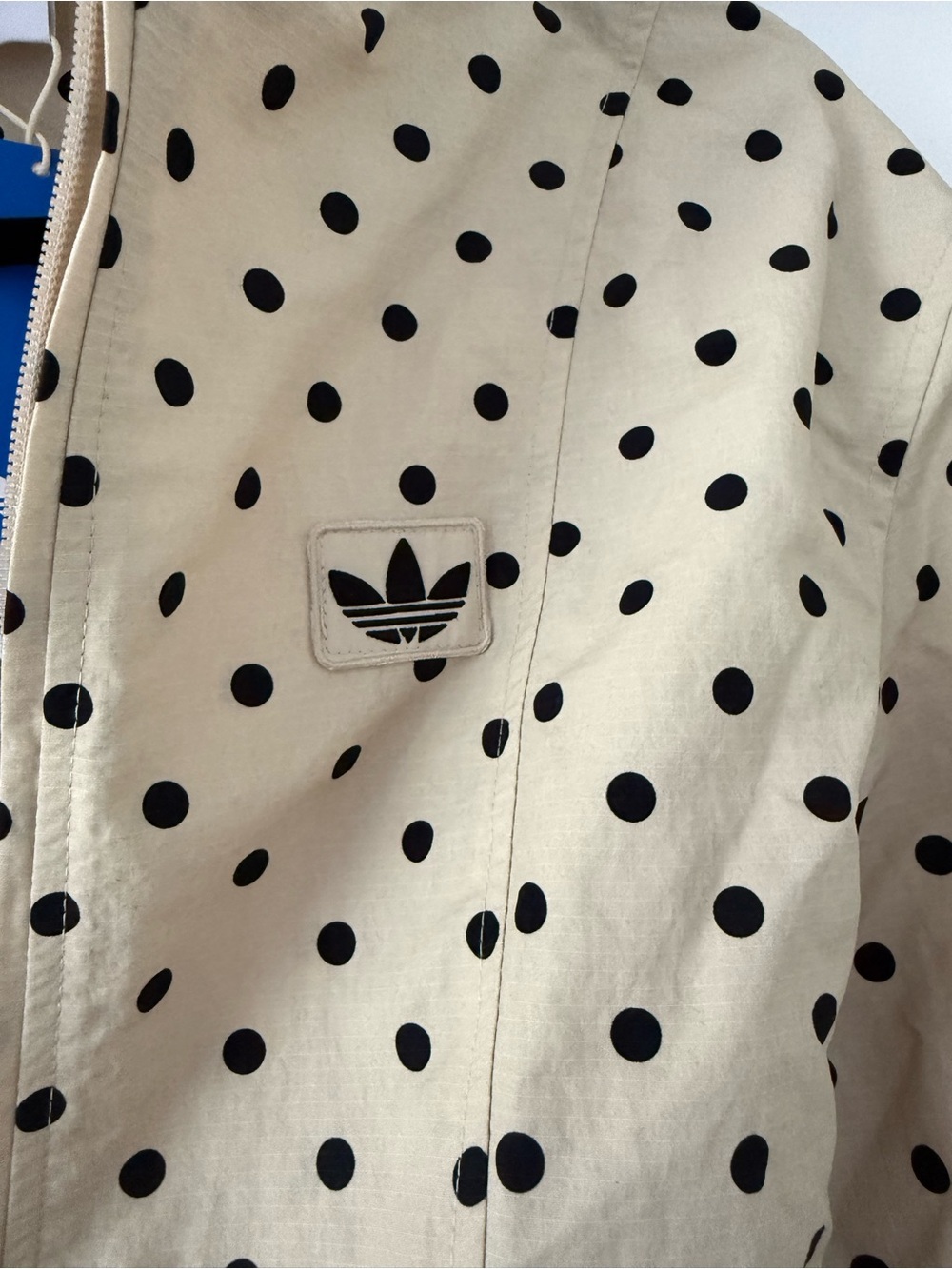 adidas Originals x ASOS regular fit polka dot track jacket in stone Size Small - Picture 9 of 11
